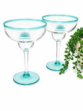 Casamigos Teal Margarita Glasses – Set of 2